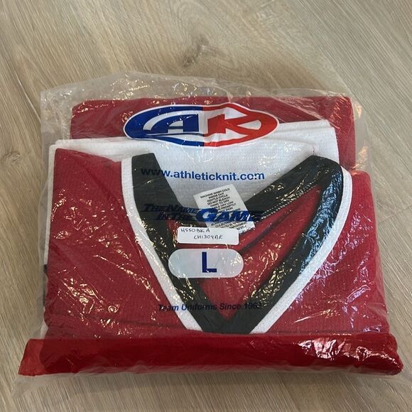 Athletic Knit Hockey Jersey, Chicago Blackhawks pattern, Adult Size Large - Picture 3 of 3